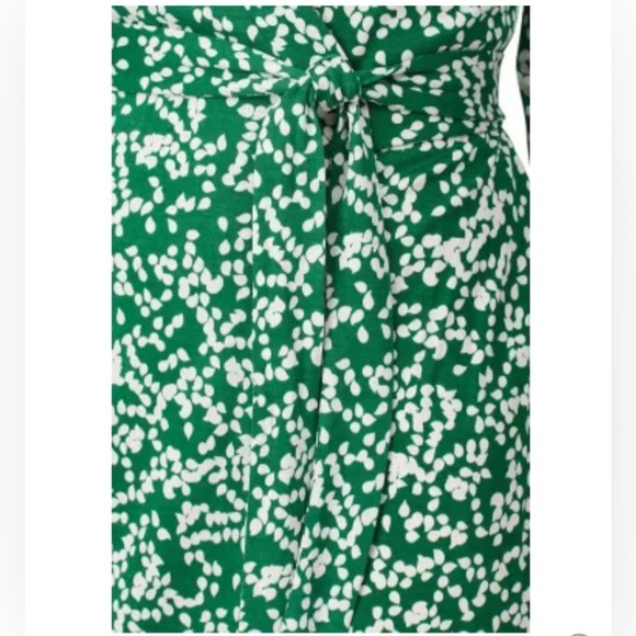 NWT NEW Diana Furstenberg green midi printed wrap dress size XL 100% silk - Picture 4 of 11